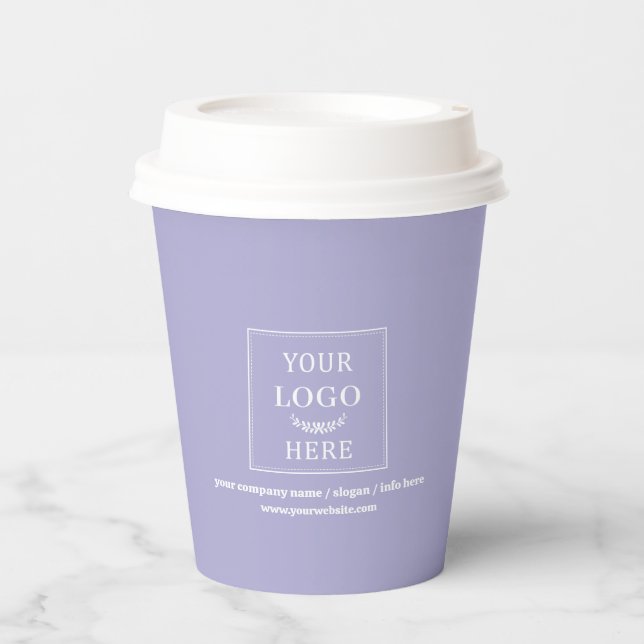 Business Logo Promotional Branded Budget Purple Pappbecher (Vorderseite)