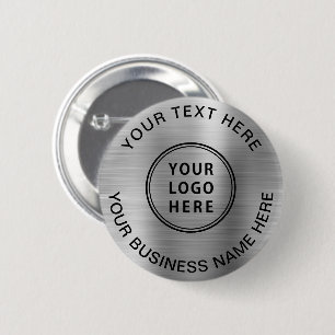 Business Logo Promotional Silver Button