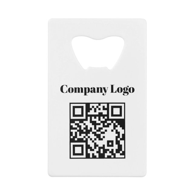 Business Logo QR Code Company Credit Card Design Geldbeutel Flaschenöffner (Vorderseite)