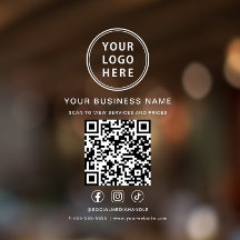 Business Logo QR Code White Lettering