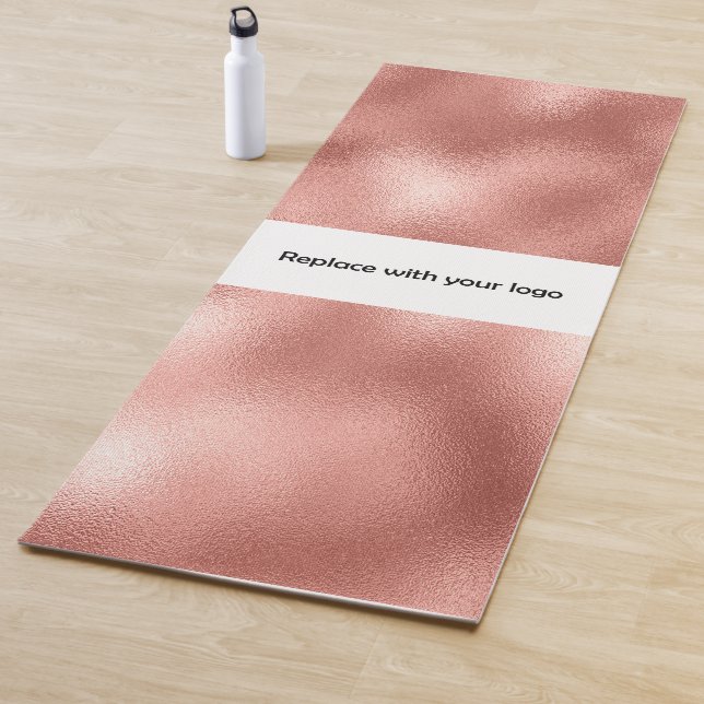 Business Logo Rose goldfarbenes Rechteck Business  Yogamatte (Beispiel)