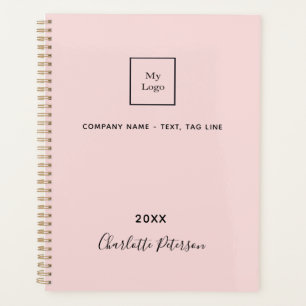Business Logo rot pinkfarben, elegantes Monogramm Planer