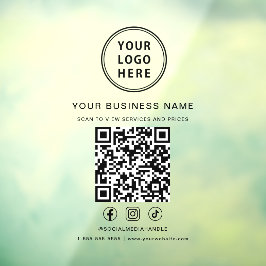Business Logo Scan To View QR Code Fensteraufkleber