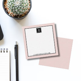 Business Logo simple custom Blush Pink Elegant  Mitteilungskarte