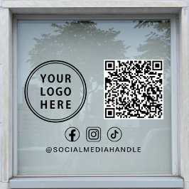 Business Logo Social Media Create Your QR Code Fensteraufkleber