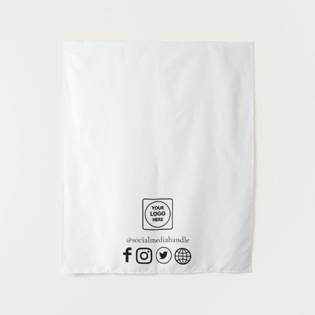 Business Logo Social Media Promotional Display Wandteppich (Vorderseite)