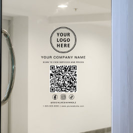 Business Logo Social Media QR Code Fensteraufkleber