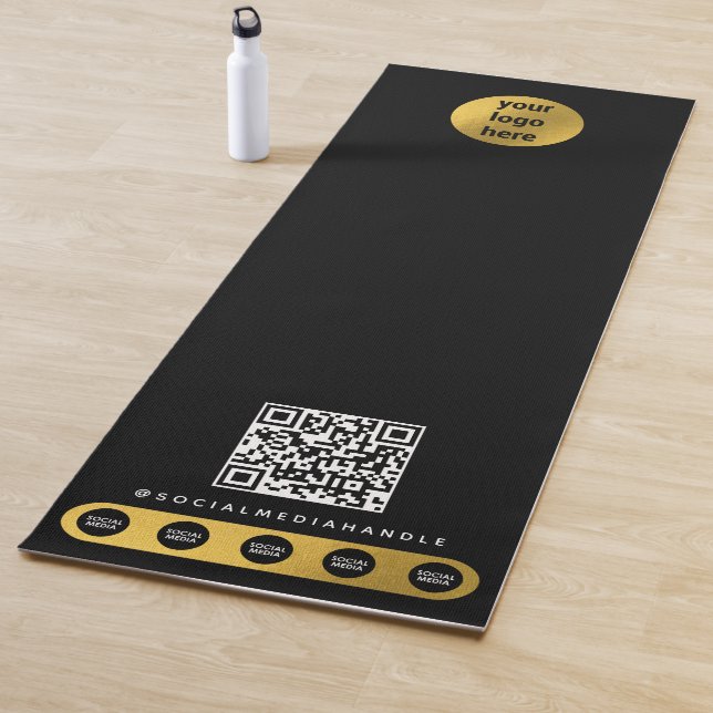 Business Logo Social Media QR Code Yoga Studio Yogamatte (Beispiel)
