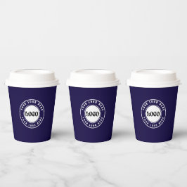 Business LOGO Stylish Blue Modern Beruflich Pappbecher