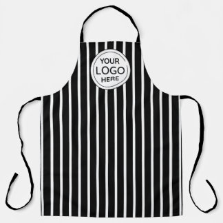 Business Logo Vertical White Stripes Schürze