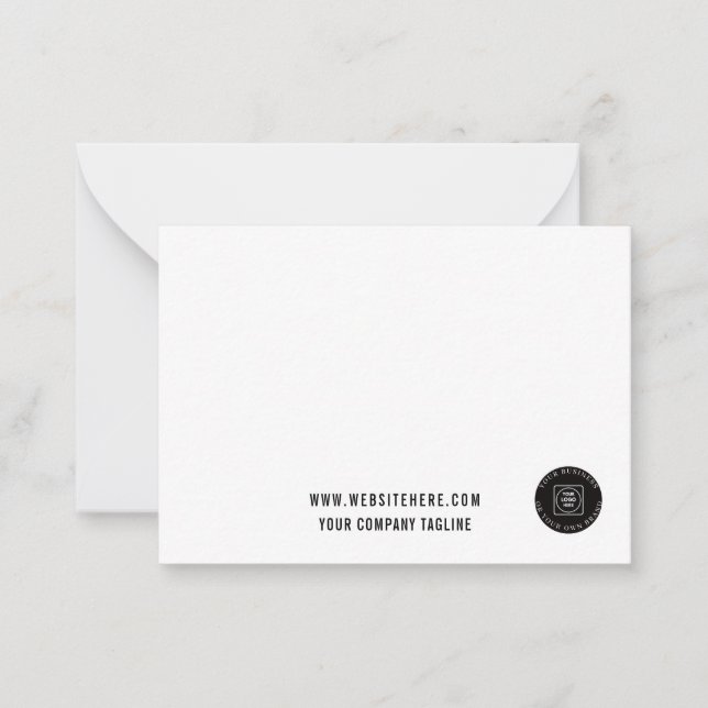 Business Logo Website Employee Note Card Mitteilungskarte (Vorderseite)