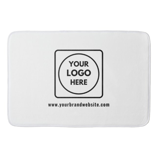 Business Logo & Website Name Branding Bath Mat Badematte (Vorderseite)