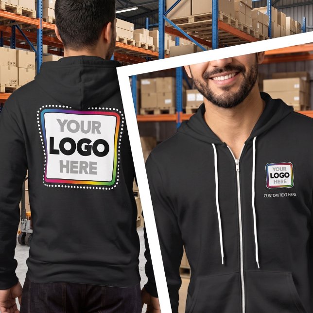 Business Logo Zip Kapuzenpullover - Vorder- und Rü Hoodie (Von Creator hochgeladen)