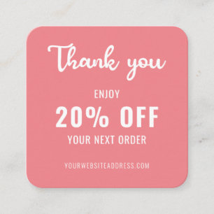 Business Loyalty Promo Eleganter QR Code Rosa Weiß Rabattkarte