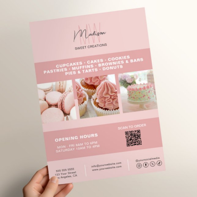Business-Marketing für Bäckereien mit kundenspezif Flyer (Bakery Custom Monogram Logo Business Marketing Flyer)