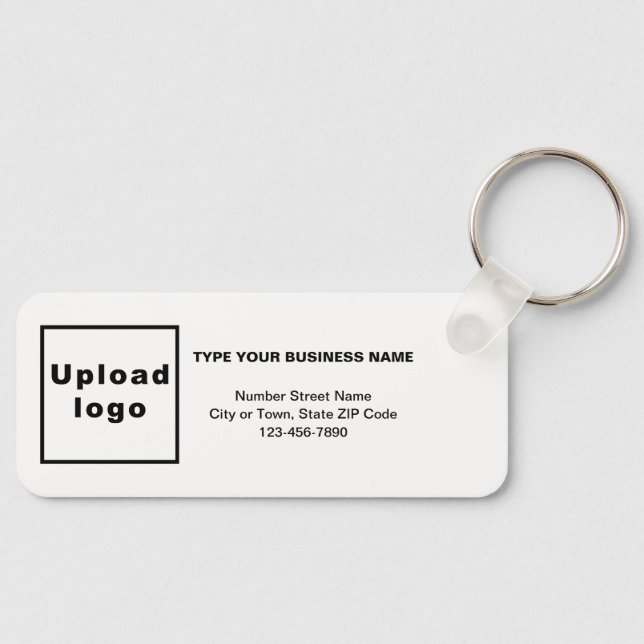 Business Minimal Information White Rectangle Schlüsselanhänger (Vorderseite)