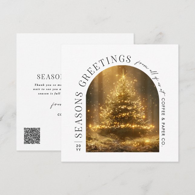 Business Modern Arch Foto Weihnachtskarte Feiertagskarte (Vorne/Hinten)