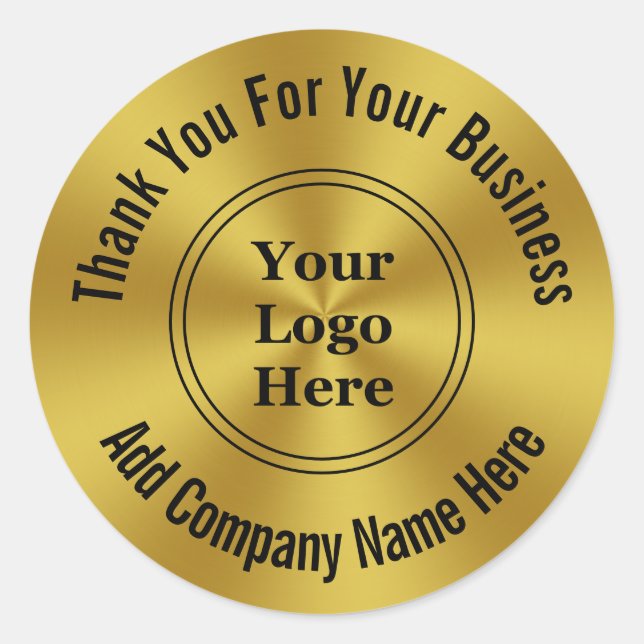 Business Modern Imitate Gold Ihr Logo hier Vielen  Runder Aufkleber (Vorderseite)