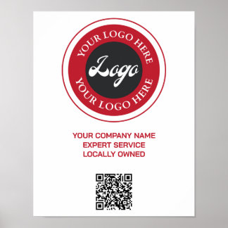 Business Modern Logo Social Media QR Code Poster