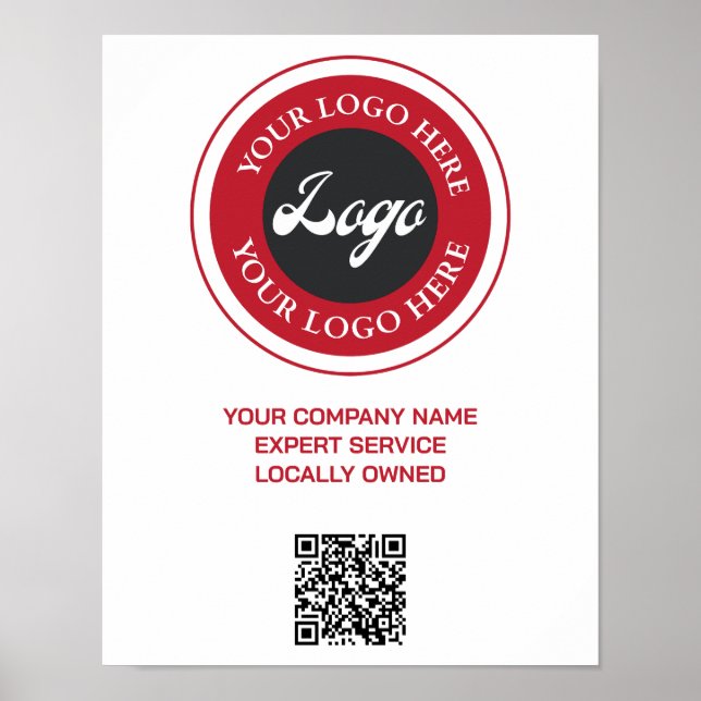 Business Modern Logo Social Media QR Code Poster (Vorne)