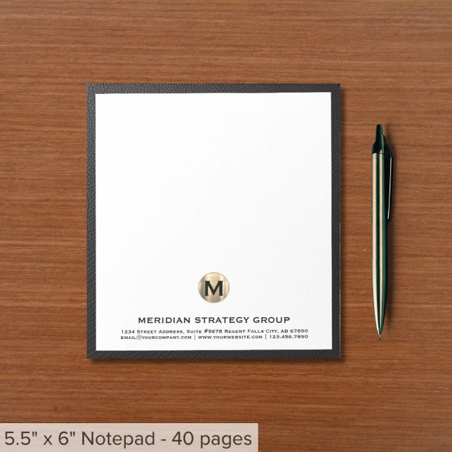 Business Monogram Notepad Notizblock (Von Creator hochgeladen)
