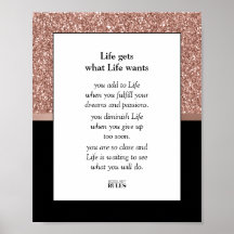 Business Motivation Rose Gold Glitzer und Black