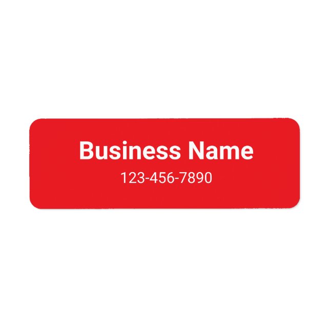 Business Name Phone Number Red White Product Label (Vorne)
