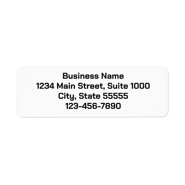 Business Name Phone Number Return Address (Bold) (Vorne)