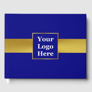 Business Navy Blue Gold - Ihr Logo Corporate Event Gästebuch