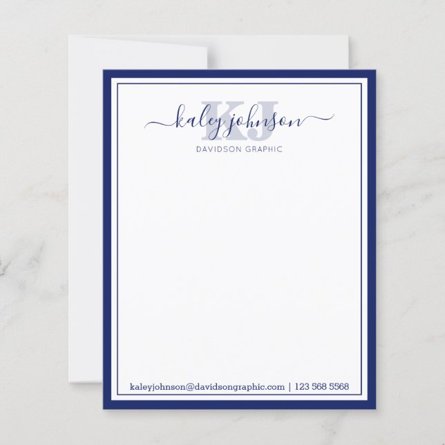 Business Navy | Vom Schreibtisch der Karte (Vorderseite)