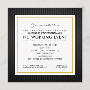 Business Networking-Event   Schwarz und Gold Einladung