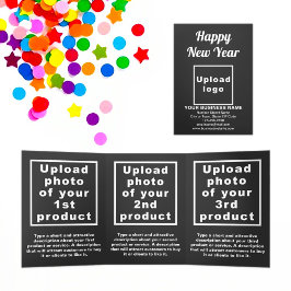 Business New Year Black Trifold Card Dreifach Gefaltete Karte