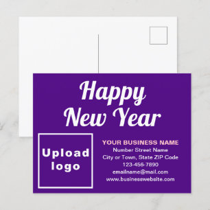 Business New Year Lila Holiday Postkarte