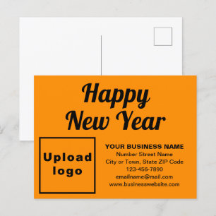 Business New Year Orange Color Holiday Postkarte