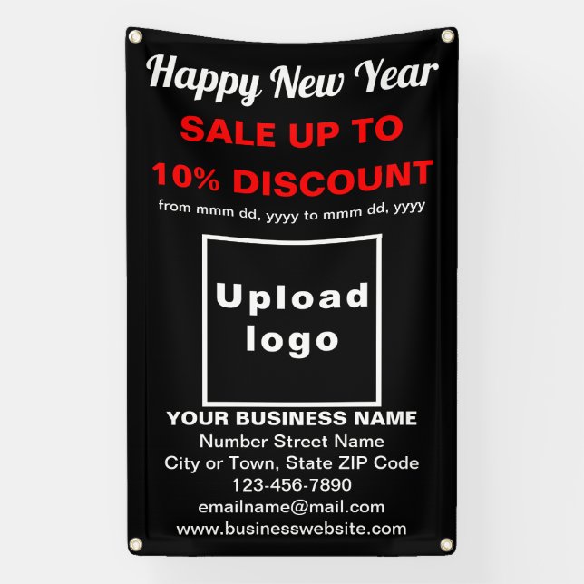 Business New Year Sale auf Black Banner (Vertikal)