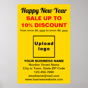 Business New Year Sale auf gelbem Poster