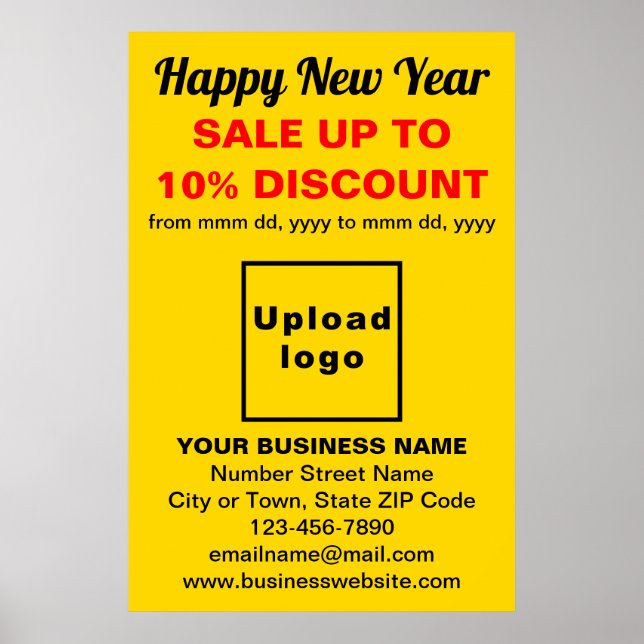 Business New Year Sale auf gelbem Poster (Vorne)