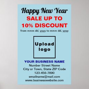Business New Year Sale auf Light Blue Poster
