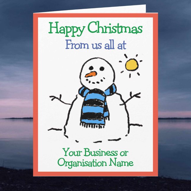 Business oder Organisation Snowman Design Weihnach Karte (Von Creator hochgeladen)