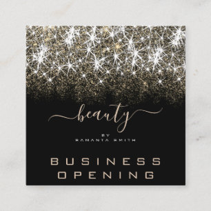 Business Opening Golden Glitzer Berufliches Ereign Quadratische Visitenkarte
