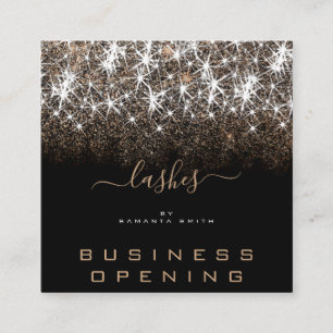 Business Opening Lashes Golden Glitzer Kleine gro Quadratische Visitenkarte