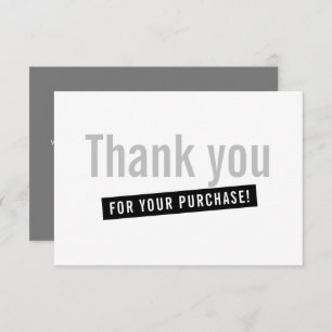 BUSINESS ORDER INSERT Modernstes Dankeschön grau Dankeskarte