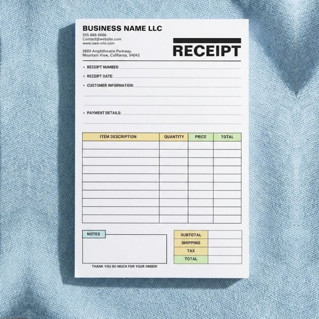 (Business Pad) Payment Sales Invoice Receipt Book Post-it Klebezettel (Business Receipt Notepad, Order Form, Small Business Owner, New Business Gift, Invoice Template)