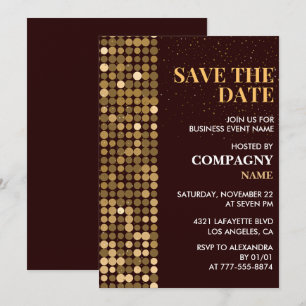 Business Party lädt Save the Date Gold ein Einladung