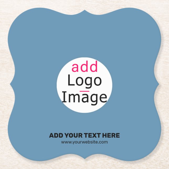 Business Party Promo Customizable Dusty Blue Untersetzer (Vorderseite)