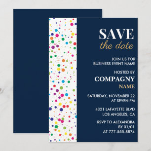 Business Party Save the Date Confetti Einladung