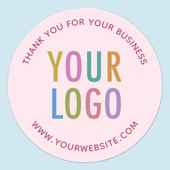 "Business Pink" Vielen Dank für Ihre individuelle  Runder Aufkleber (MISOOK Round Pink Thank You Sticker)