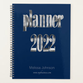 Business Planner 2022 Blau und Grau Script modern Planer