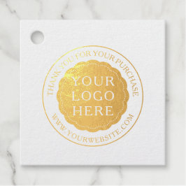 Business Promotional Foil Favor Tag with Logo