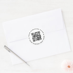 Business Qr Code Chic Modernste Minimal einfach Runder Aufkleber